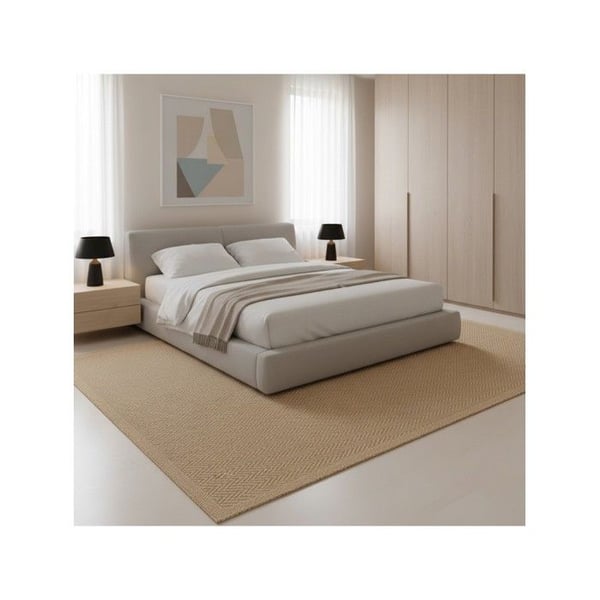 Platt vävt matta - MELIS HOME - 80 cm (rund) - Strukturerad geometrisk - Utan sammet - Kompatibel med robotdammsugare