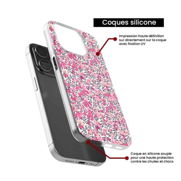 1001Coques - Silikonfodral kompatibelt med Realme C67 4G - Liberty Wiltshire Rose-mönster - Originaldesign tryckt i Frankrike
