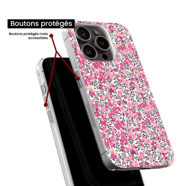 1001Coques - Silikonfodral kompatibelt med Realme C67 4G - Liberty Wiltshire Rose-mönster - Originaldesign tryckt i Frankrike