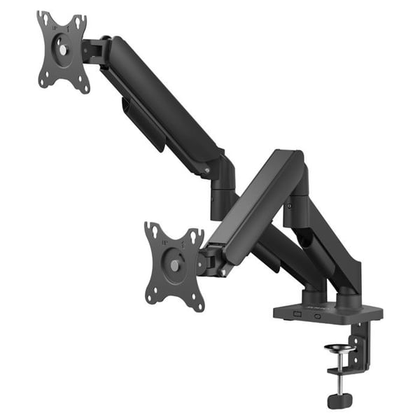 Skrivebordsstøtte - SAVIO - SAVUM-04 - Dobbelt skærm 17-32'' - Belastning 9kg pr. skærm - Fjedermekanisme