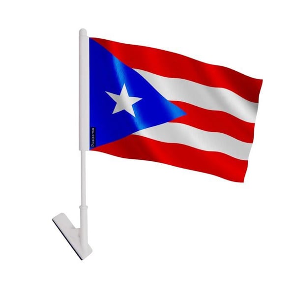 Klistret flagga Puerto Rico – 14 x 21 cm – Mjuk polyester – Lätt att klistra – 5 stycken – Pixelforma