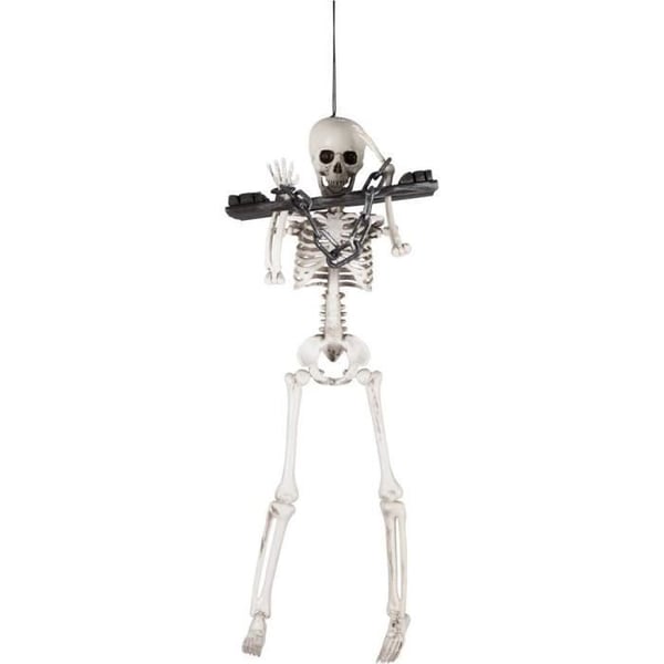 Halloween Dekoration - LITEN CLOWN - Fångad Skelett - Plast - 40 cm - Svart