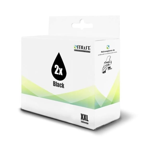 Pack med 2 kompatibla bläckpatroner HP 57 (C6657AE) Svart - återvunnen 17 ml