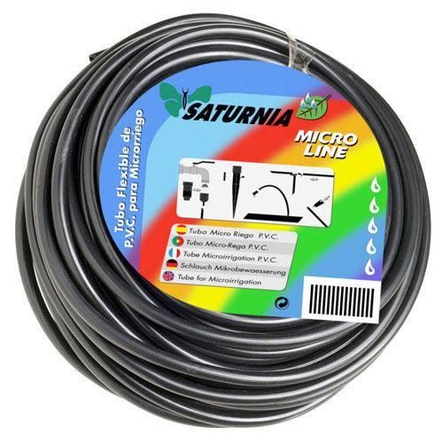 Mikrorör PVC - SATURNIA - Dropp - Rulle 10 Meter - Färg Svart - Blanding