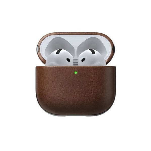 Læderetui - NOMAD - AirPods 4 - Brun - Horween Læder - Kompatibel med MagSafe