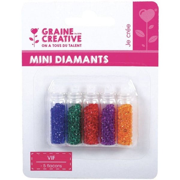 Graine Créative - Mikrokulor Mini diamanter klara 5 flaskor