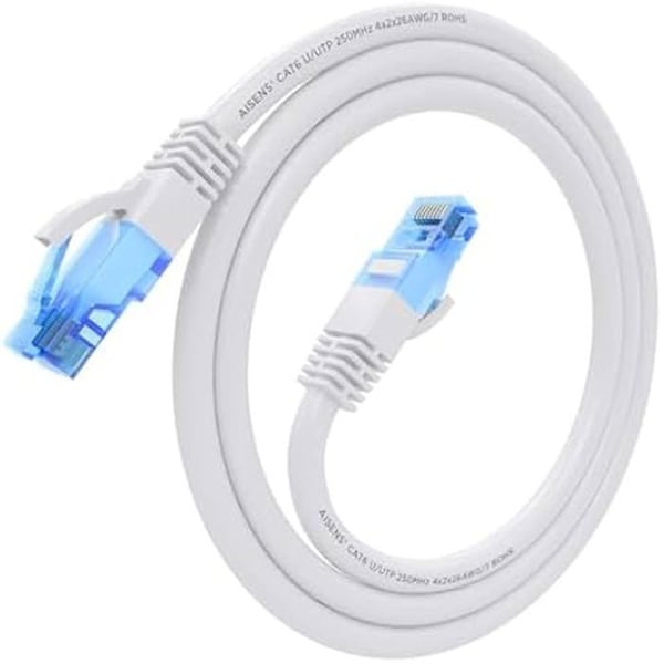Nätverkskabel RJ45 - AISENS - A135-0818 - Cat.6 UTP - 0,75 m - 1000 Mbps - Vit