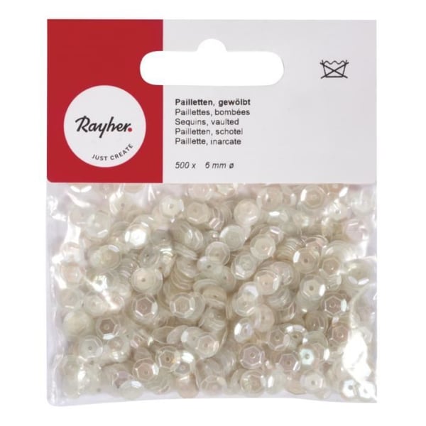 Paillettes - sct.-LS - 6mm ø - Kristall - 500 stycken - Grå