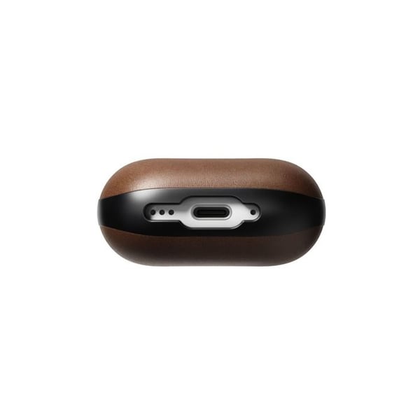 Læderetui - NOMAD - AirPods 4 - Brun - Horween Læder - Kompatibel med MagSafe
