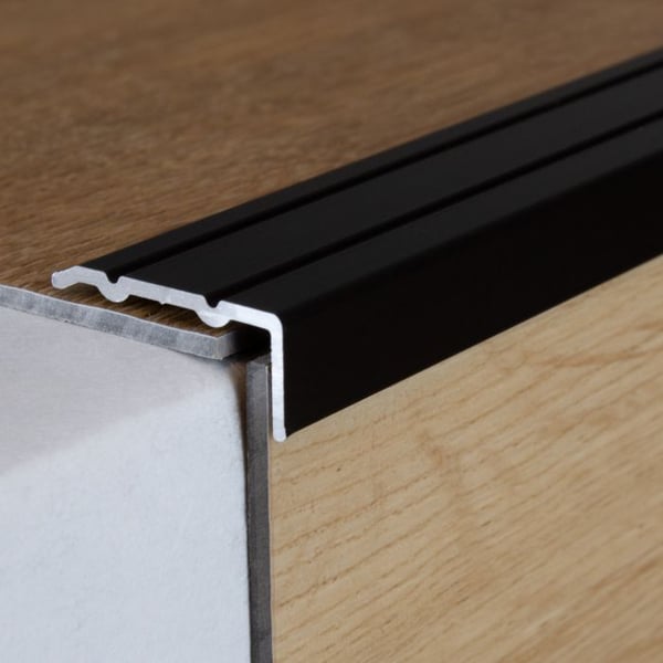 PROVISTON Hörnprofil i anodiserad aluminium mörkbrons l 24,5 mm H 10 mm Förborrad L 2700 mm
