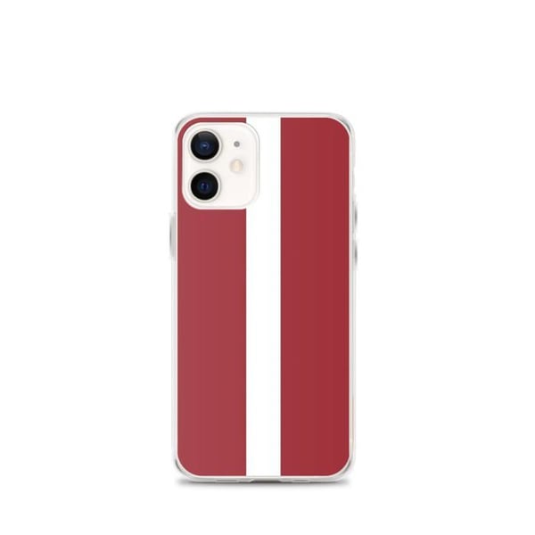 Telefonfodral – Lettlands flagga – Kompatibel med iPhone 12 mini – Mjuk case – Slitstark och stöttålig - Silikon - Pixelforma