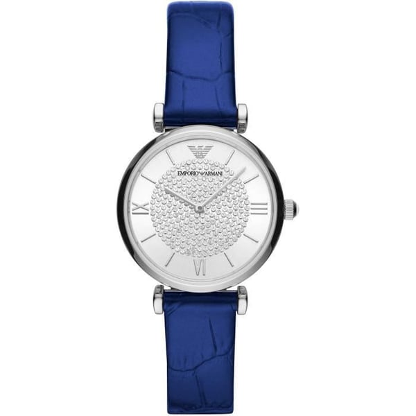 Damklocka - EMPORIO ARMANI - AR11344 - Blått läder - Kvarts - 3 ATM vattentäthet