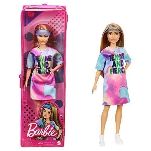 Barbie Fashionista brunettdocka med slipsfärg och modeaccessoarer (Mattel GrB51)