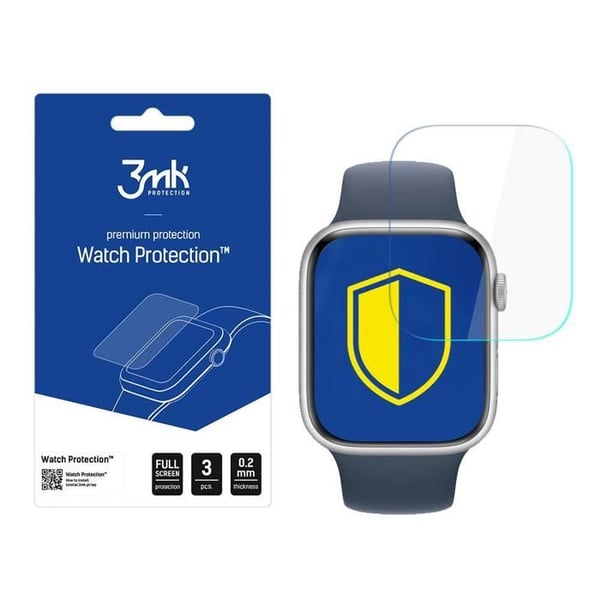Skærmbeskyttelsesfilm - 3MK - Apple Watch 9 - Transparent - 45mm - 3 stk.
