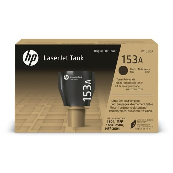 Originalt HP 153A sort toner genopfyldningssæt til LaserJet Tank (W1530A) - HP