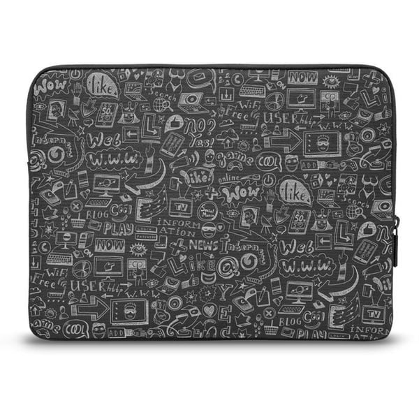 Laptopväska - CONNECT - Doodle - 15,6 tum - Polstrad - Nylon - Unisex