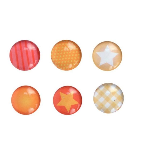MégaCréa DIY - Magneter mini Orange 1,8 cm x6 stycken
