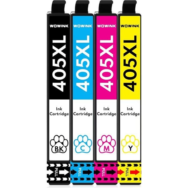 Kompatibla bläckpatroner - EDILIQ - 405XL - 4 stycken - Svart, Cyan, Magenta, Gul - Hög kapacitet - 1100 sidor