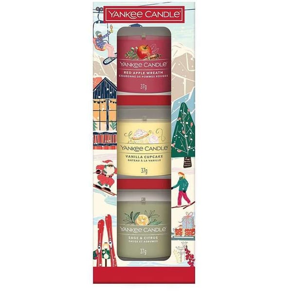 YANKEE CANDLE Gaveæske Holiday Party 3 mini stearinlys i glas
