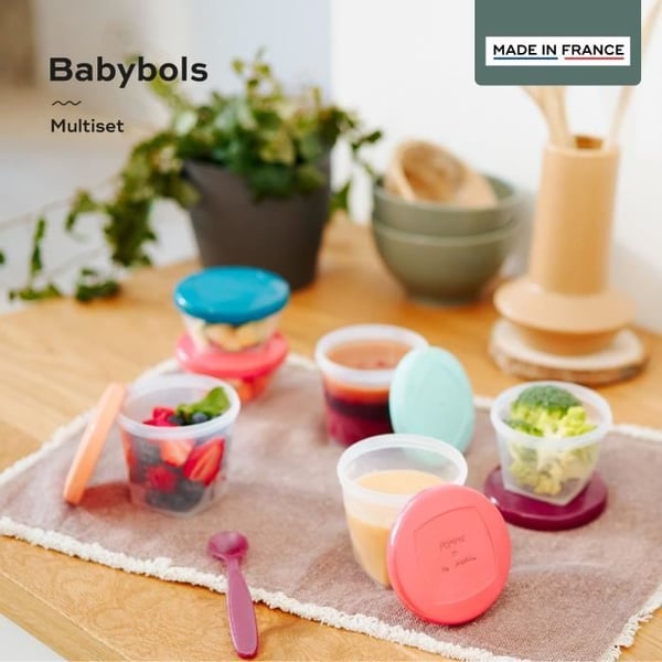 BABYMOOV Babybols Kit XXL MultiSet 12 förvaringsburkar + 3 flexibla skedar
