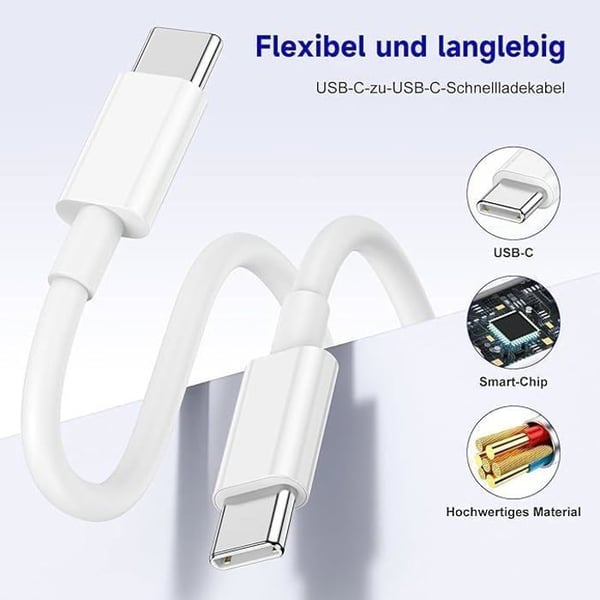 Hurtigoplader - Apple - 20W - USB C - 2M - Kompatibel med iPhone 16/15 og iPad