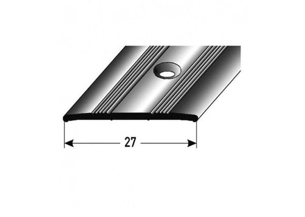 PROVISTON Övergångsprofil Aluminium anodiserad Silver l 27 mm H 1.7 mm L 2700 mm Förborrad PROVISTON Övergångsprofil Aluminium anodiserad Silver l 27 mm H 1.7 mm L 2700 mm Förborrad