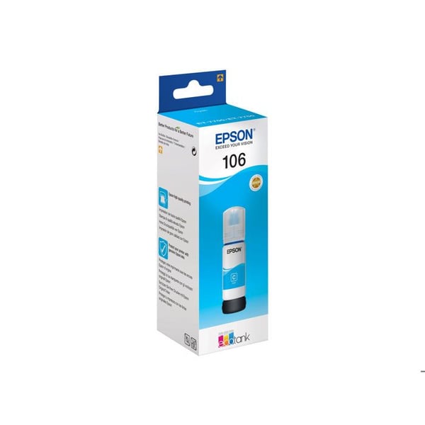 Original bläcktank 106 - 70 ml - Cyan - EPSON - EcoTank ET-7700, ET-7750, L7160, L7180