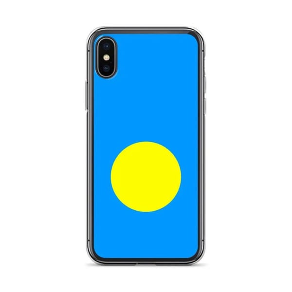 Mobilfodral – Palauernas flagga – Kompatibel med iPhone XS Max – Flexibelt fodral – Slittåligt och stöttåligt - Silikon - Pixelforma