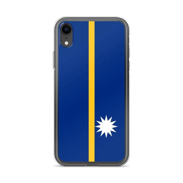 Telefonfodral – Nauru flagga – Kompatibel med iPhone XR – Mjuk kåpa – Slitstark och stötabsorberande - Silikon - Pixelforma