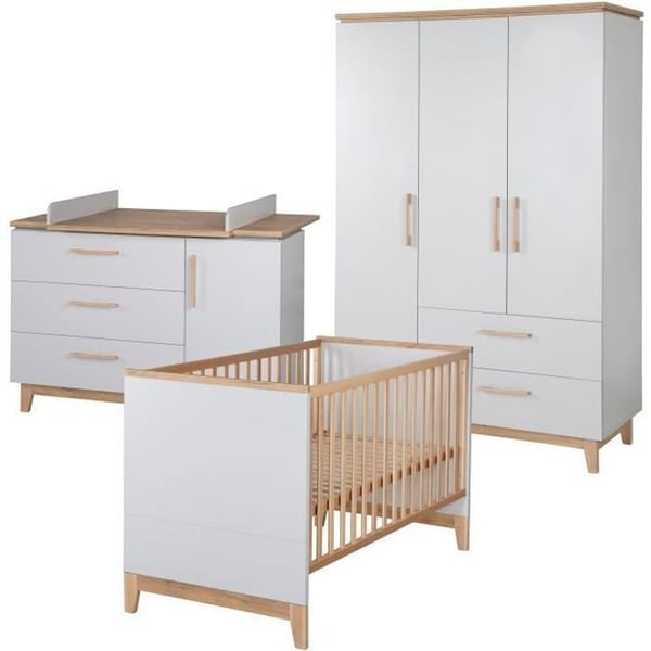 ROBA Komplett Babyzimmer Caro - Säng 70x140 + Skötbord + 3-dörrars garderob ROBA Komplett Babyzimmer Caro - Säng 70x140 + Skötbord + 3-dörrars garderob
