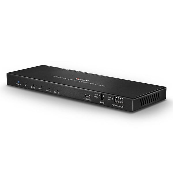 HDMI-splitter - LINDY - 38231 - 4 porte - 4096 x 2160 pixels - Sort.