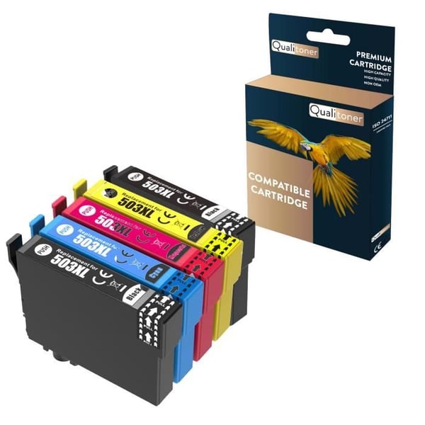 Patron för EPSON 503XL 503 XL Chili Kompatibelt Multipack x 5 - QUALITONER Expression Home XP-5200, Expression Home XP-5205
