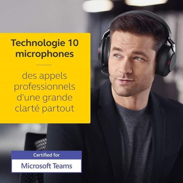 Trådlösa hörlurar - JABRA - Evolve2 85 - Stereo - USB-A - Aktiv brusreducering