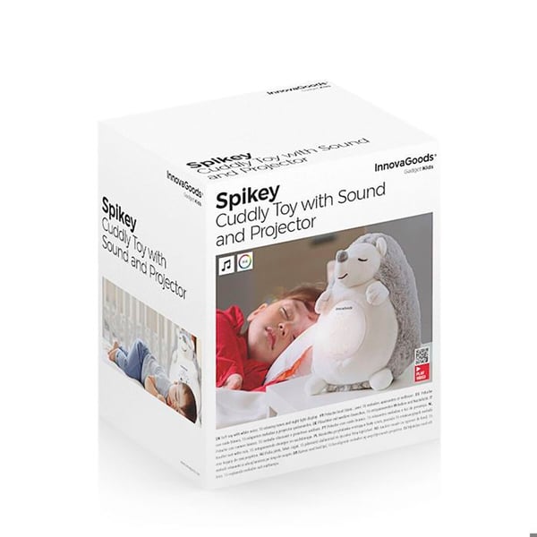 Hedgehog Plyschleksak med vitt brus och Spikey Night Light - InnovaGoods - Svart - One Size