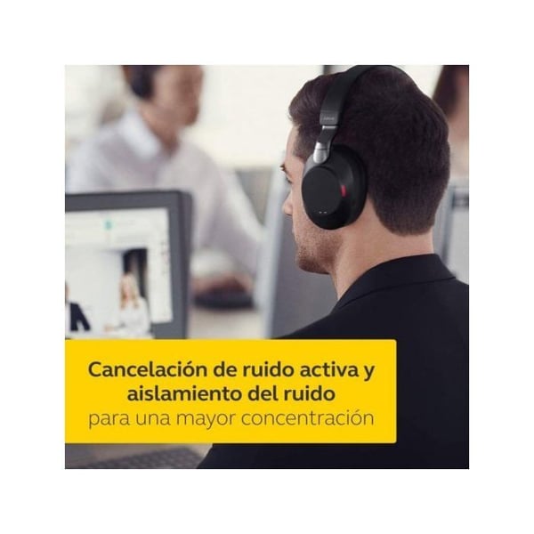 Trådlösa hörlurar - JABRA - Evolve2 85 - Stereo - USB-A - Aktiv brusreducering