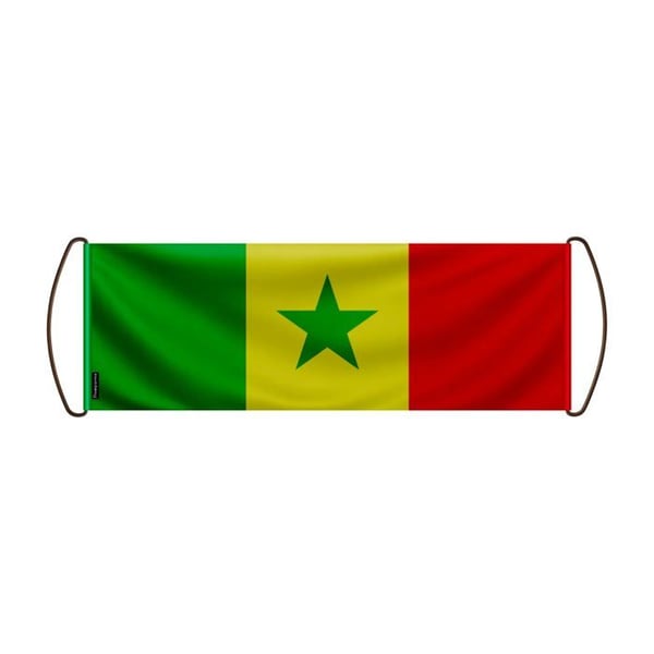 Scrollbanner – Senegalflagga – 24 x 70 cm – Polyester – Handflagga – Pixelforma