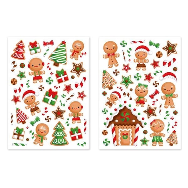 Gommetter - Familj - Pepparkakshus - 93 bitar - Flerfärgad - Tema Jul