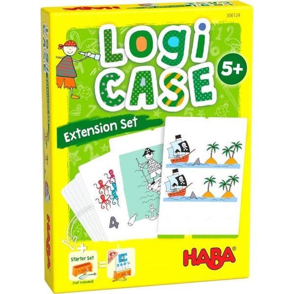 HABA - LogiCASE Extension "Pirates" - Pusselspel som stimulerar logiskt tänkande och koncentration - Barn 5 år och +