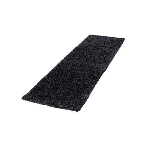 Mjuk och fluffig Shaggy matta 30 mm för vardagsrum och sovrum (Dimension: 120 cm rund - Färg: Antracit)