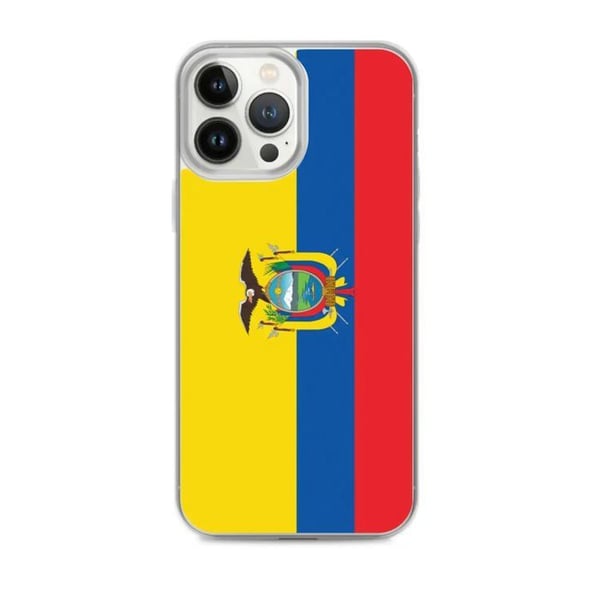 Telefonfodral – Ecuadorflagga – Kompatibel med iPhone 13 Pro Max – Flexibelt fodral – Slittåligt och stötsäkert – Silikon – Pixelforma