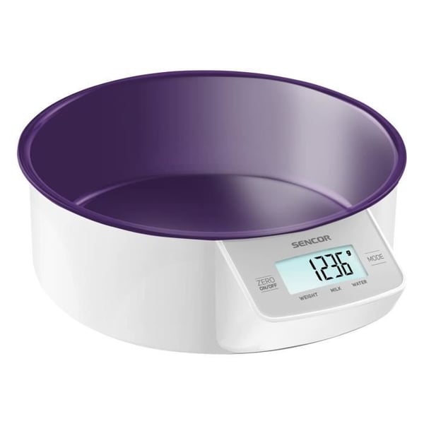 Köksvåg - SENCOR - SKS 4004VT - LCD-skärm - Lila färg - Kompakt och praktisk