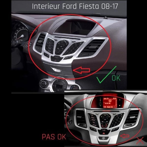 2-DIN-fasadadapter med förvaringsfack Ford Fiesta 2008 > svart
