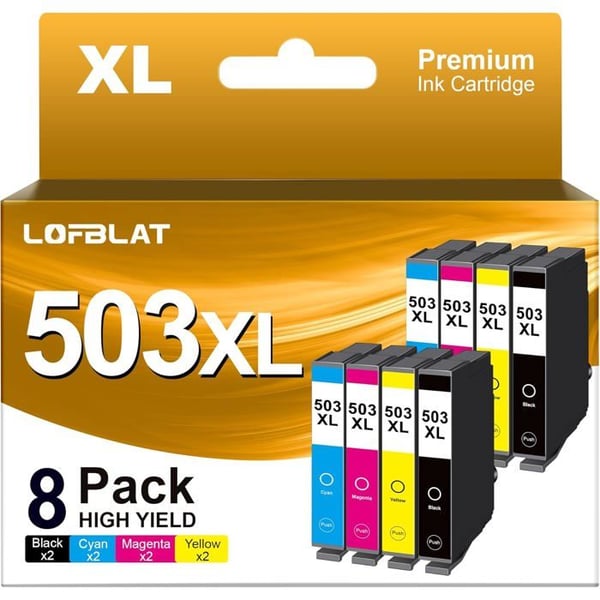 Kompatibla bläckpatroner - EDILIQ - 503XL - 8 stycken - Svart, Cyan, Magenta, Gul