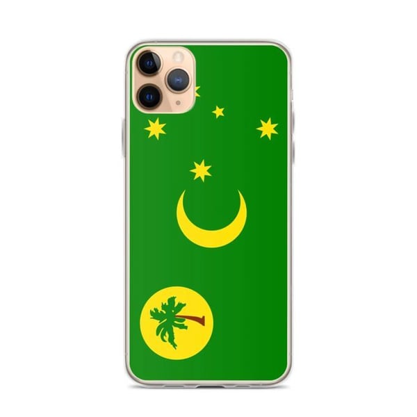 Mobilskal – Cocosöarnas flagga – Kompatibel med iPhone 11 Pro Max – Mjukt fodral – Slitstarkt och stöttåligt – Pixelforma