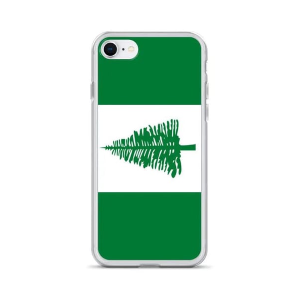 Mobilskal – Norfolkö Flagga – Kompatibel med iPhone 8 Plus – Mjukt Fodral – Stötsäkert och Tåligt - Silikon - Pixelforma