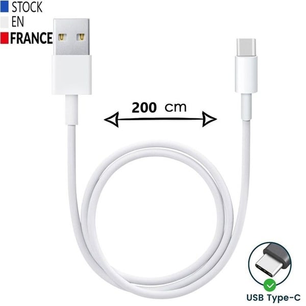 USB-C-kabel - PH26 - Ulefone Note 19 - Laddning och synkronisering - 2 meter - Vit