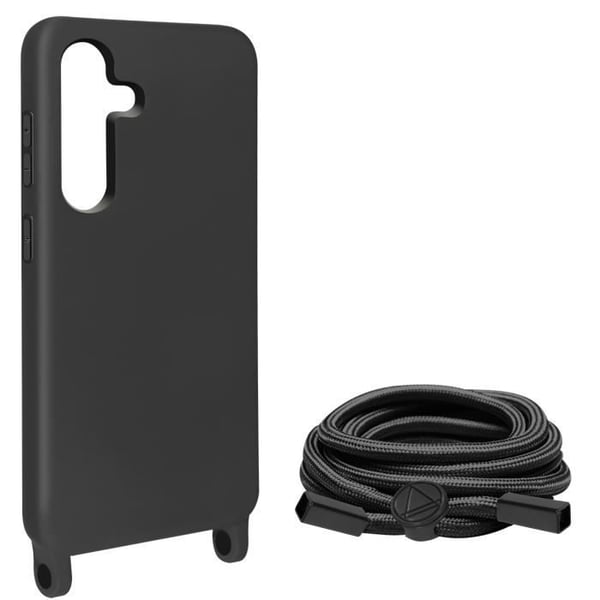 Coque - AVIZAR - Samsung Galaxy S24 - Semi-Rigide - Justerbar Nylon Snor - Svart