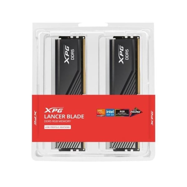 Módul RAM ADATA LANCER BLADE RGB DDR5 32GB 2x16GB 6000MHz CL36 EXPO/XMP Lågt Profil Kühlkörper