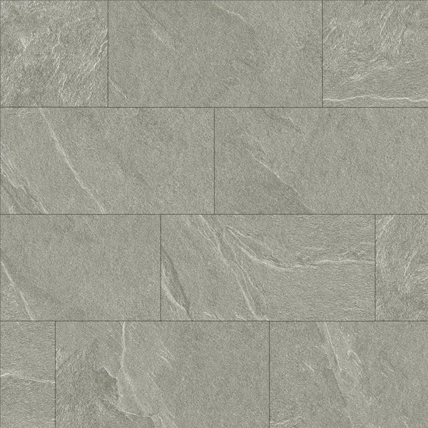 FLOORNOVO - Clip-on plattor - 600 x 294 x 9 mm - Limestone Stone Grey Marble 2 Ultramat Plates - Ny Clip-on kakel