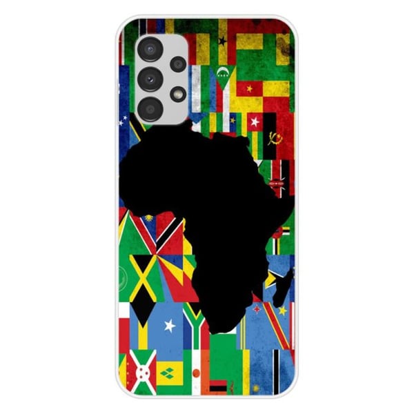 1001Coques - Silikonfodral kompatibelt med Samsung Galaxy A13 4G - Mönster afrikansk flagga - Originaldesign tryckt i Frankrike
